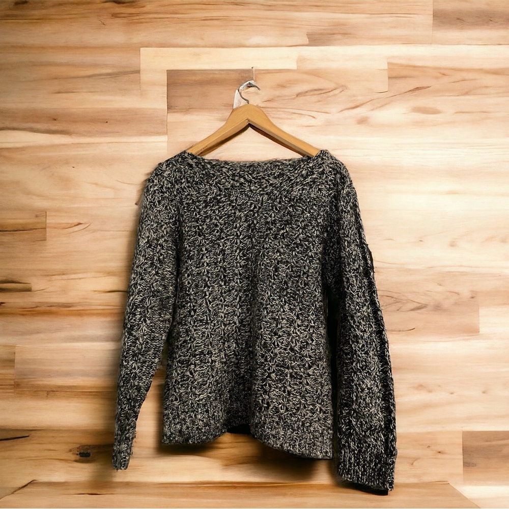 Vero Moda Black & White Knitted Sweater Size Medium Amelia LS Boatneck BG